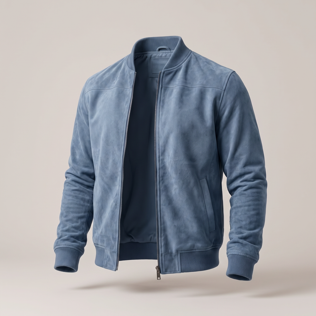 Maverick | Suede Bomber Jacket – Sophisticated Style for Men