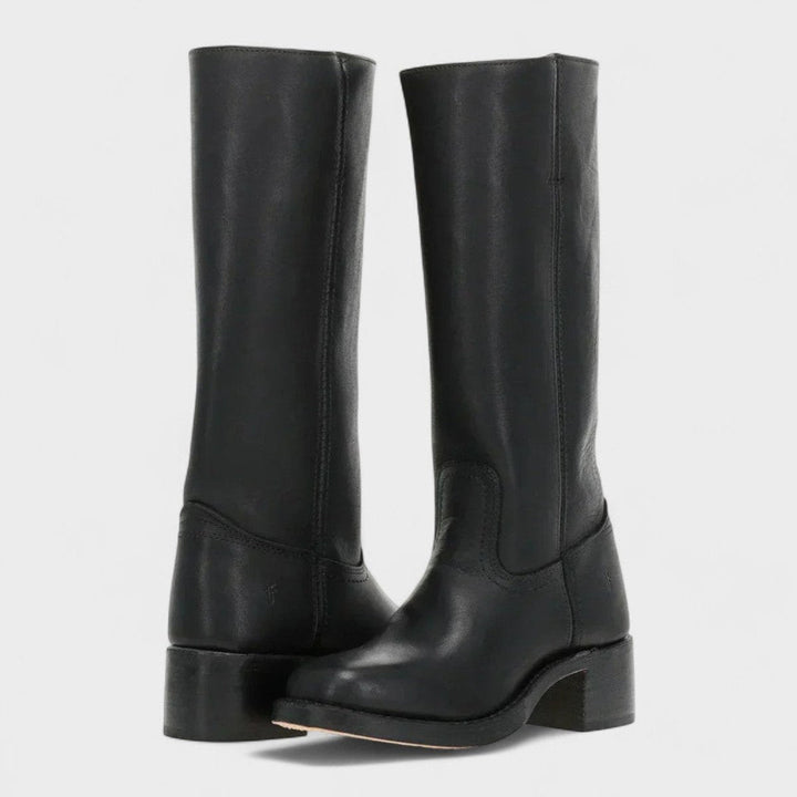 Terrie | Klassische, genähte Western-Lederstiefel bis zum Knie