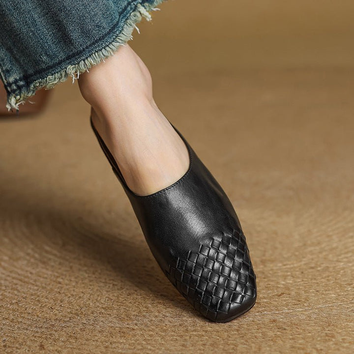 Mia | Zoccoli slip-on in pelle intrecciata, eleganti e comodi