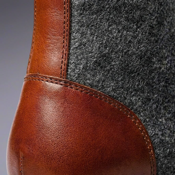 Fletcher | Leather Wool Boots – Hand-Crafted Vintage Style