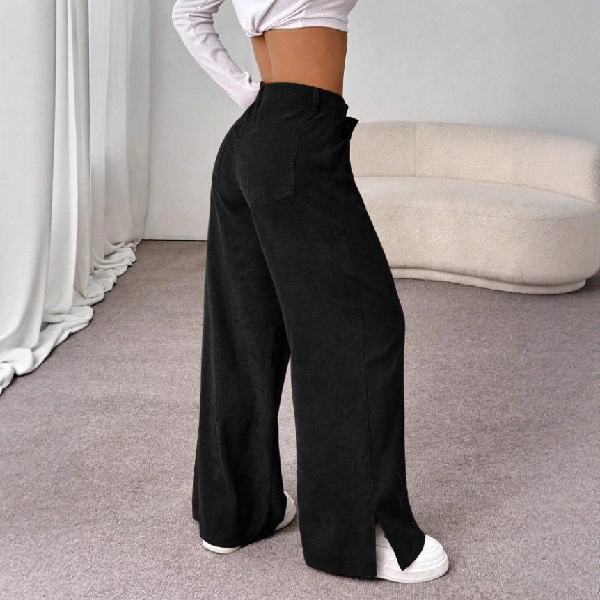 Isabella | Schicke High-Waist-Hose mit weitem Bein und Schlitz