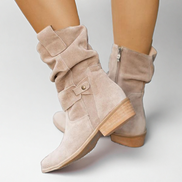 Dede | Relaxed-Fit Slouch Ankle Boots with Low Block Heel