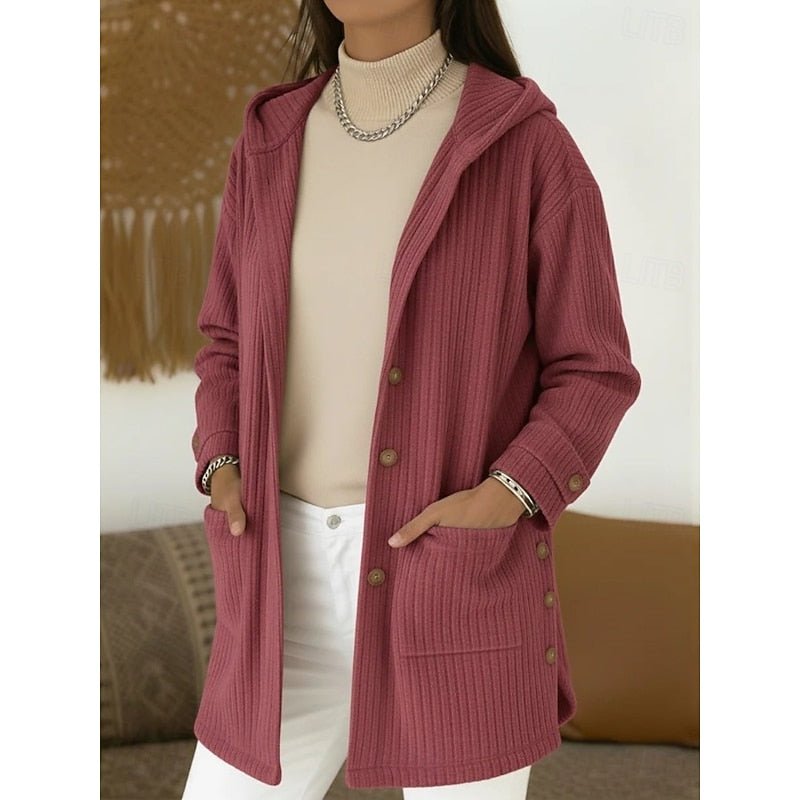 Joanna | Hooded Button-Front Coat for Women in Cozy Fabric