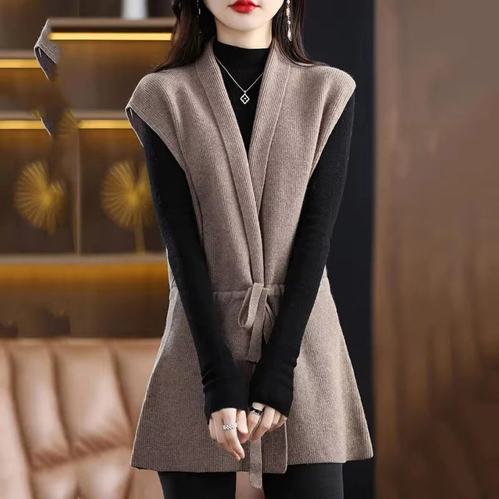 Charlotte | Luxurious And Refined Merino Wool Belted Vest