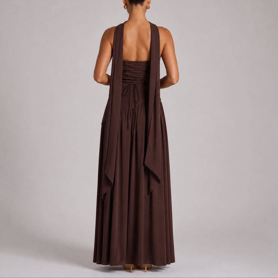 Elena | Elegant Fall Wedding Strapless Maxi Dress