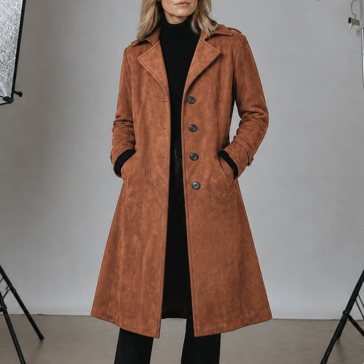 Draperie | Suede Trench Coat – Soft Unstructured Style