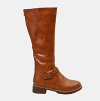 Giselle | Trendy Buckle Accent Knee High Boots