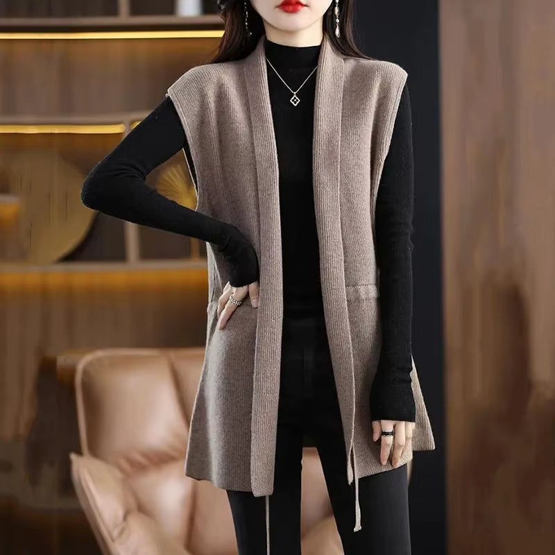 Charlotte | Luxurious And Refined Merino Wool Belted Vest