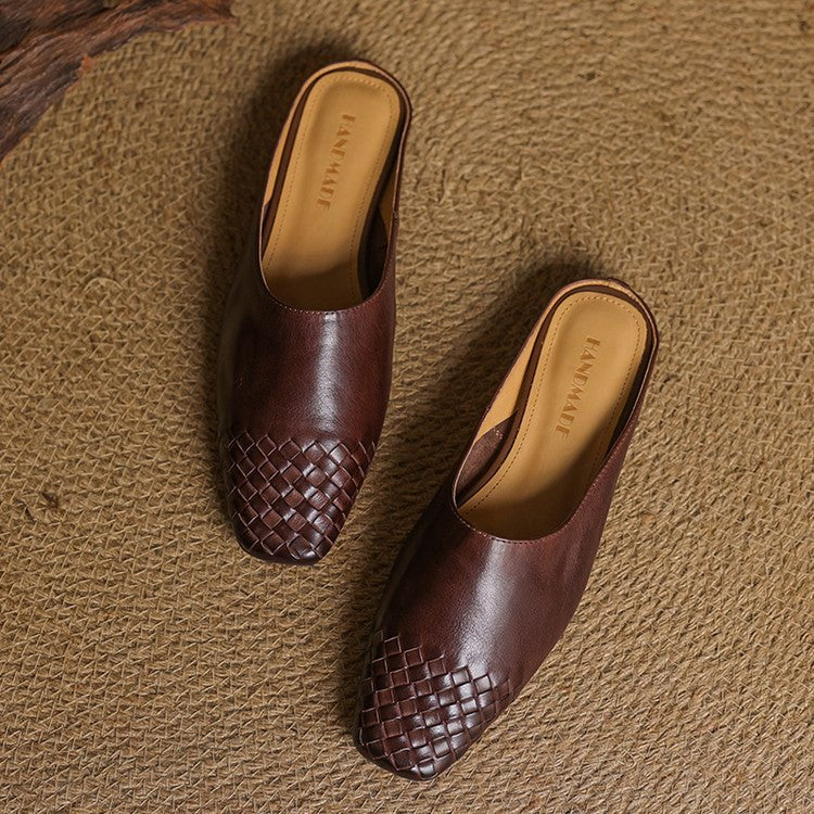 Mia | Zoccoli slip-on in pelle intrecciata, eleganti e comodi