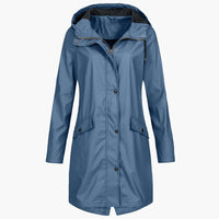 Emily | Elegante und schützende lange wasserdichte Kapuzenjacke
