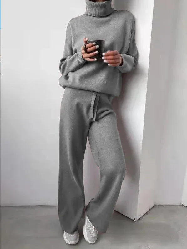 Marina | Elegante e confortevole completo a maglia a due pezzi con dolcevita