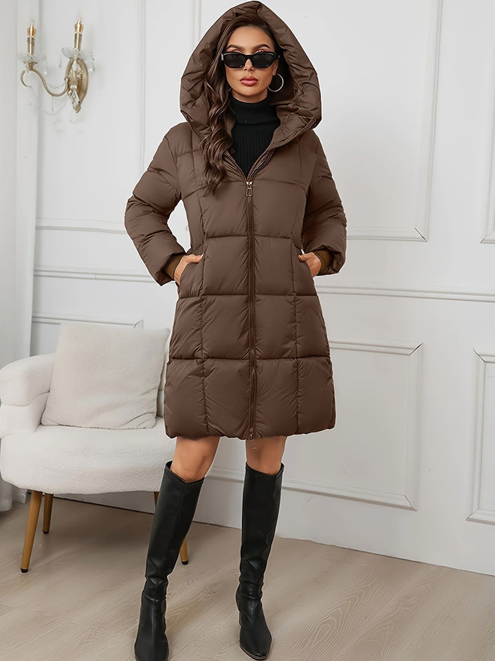 Camilla | Hooded Longline Puffer Coat for Everyday Elegance