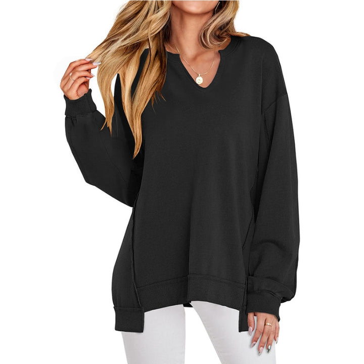Hannah | Gemütliches Oversize-Tunikashirt mit V-Ausschnitt
