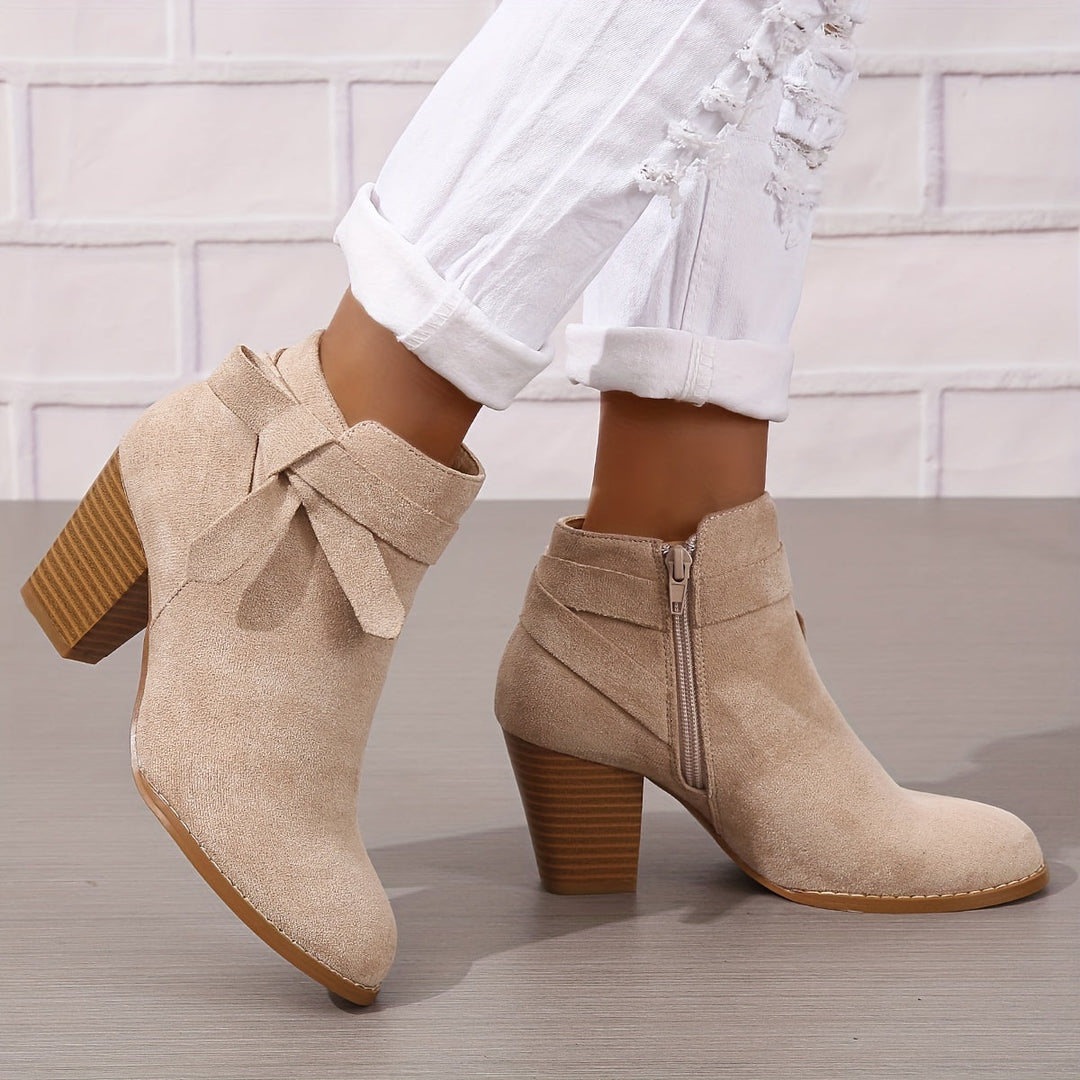 Daisy | Feminine And Sophisticated Bow Detail Ankle Boots