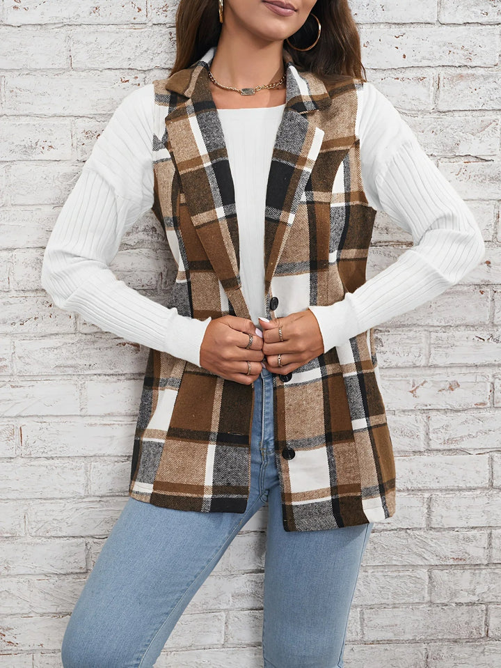 Emma | Elegant Plaid Tailored Vest