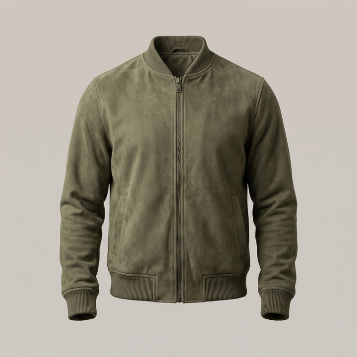 Maverick | Suede Bomber Jacket – Sophisticated Style for Men