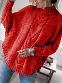 Alice | Maglione raffinato a collo alto in maglia a trecce