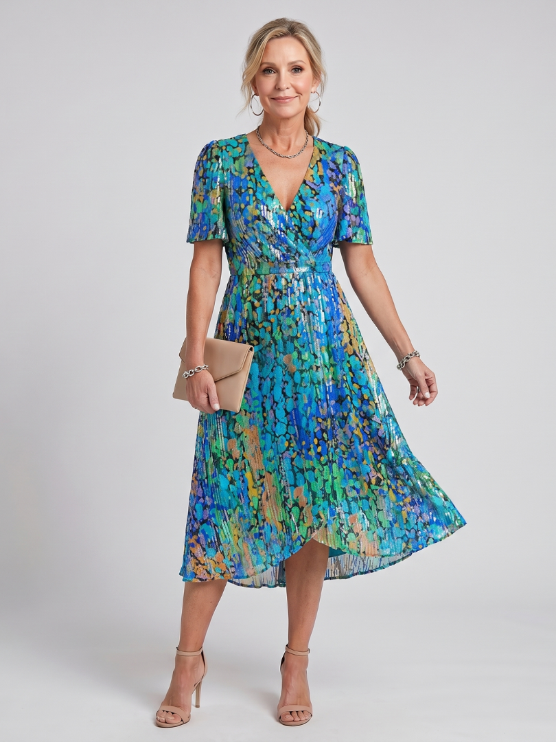 Mirabel | Midi Dress – Flutter Sleeve Floral Print for Women