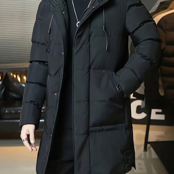 Donovan | Longline Puffer Coat – Stylish Hooded Design for Men
