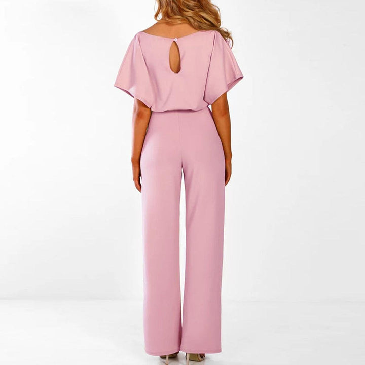 Viola | Casual Short Sleeve Jumpsuit with Belt for Women