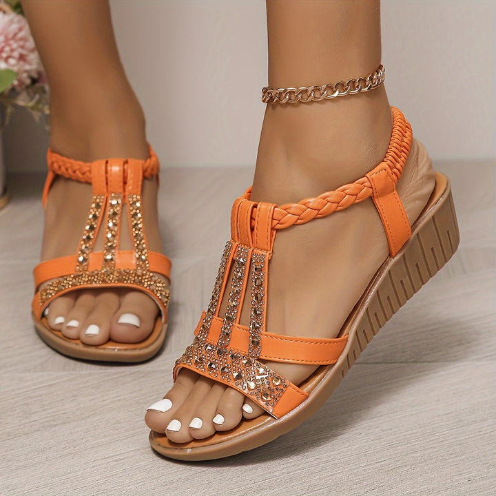Frieda | Orthopedic Wedge Sandals – Stylish T-Strap Design for Women