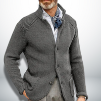 Charles | Edle Strickjacke mit Stehkragen für mühelosen Stil