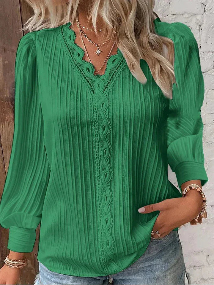 Naomi | Lace-Trimmed Blouse – Timeless Elegance for Women