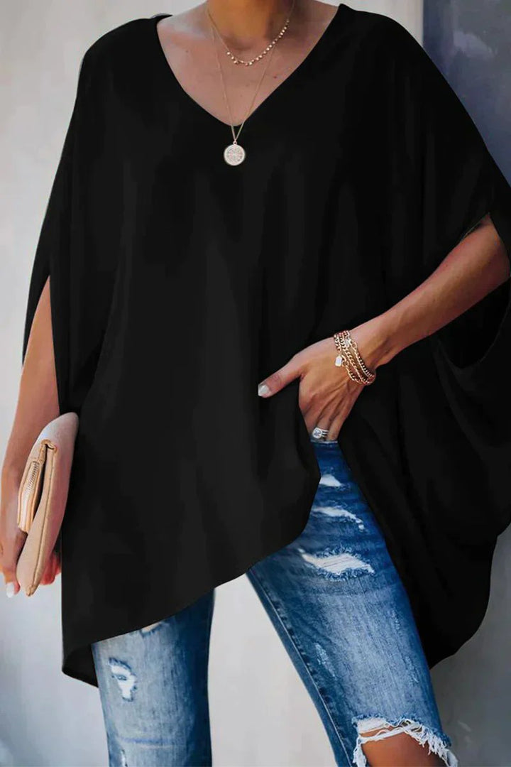 Sophie | Elegantes Oversize-Tunikashirt mit V-Ausschnitt
