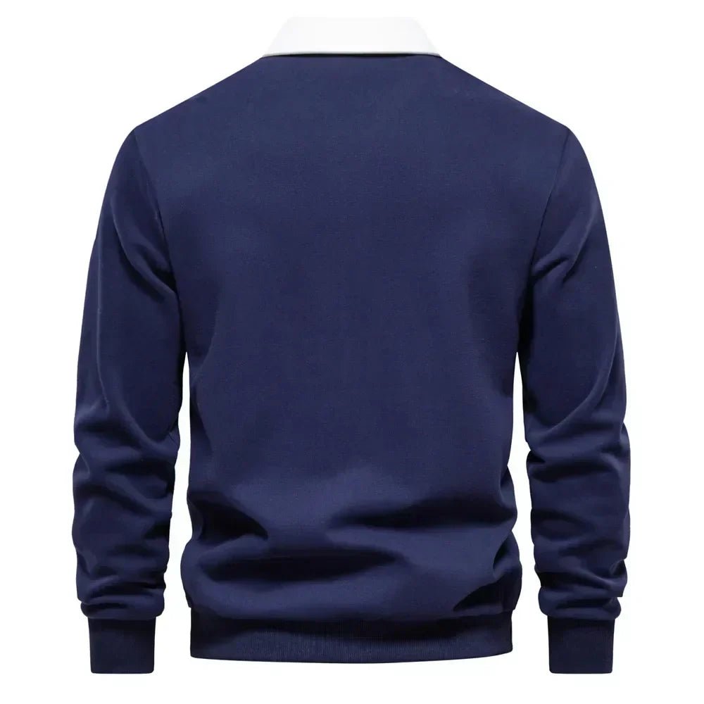 Liam | Eleganter Strickpullover mit kontrastierendem Polokragen