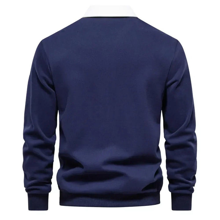 Liam | Eleganter Strickpullover mit kontrastierendem Polokragen