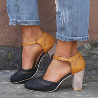 Elodie | Elegante Mary-Jane-Schuhe mit T-Riemen und Blockabsatz