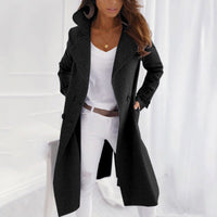 Aurelia | Tailored Wool-Blend Coat with Fold-Over Collar