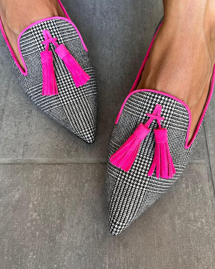 Clara | Chic Pointed-Toe Fringe Loafers for Women