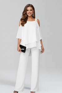 Isla | Contemporary Cold-Shoulder Wide-Leg Jumpsuit
