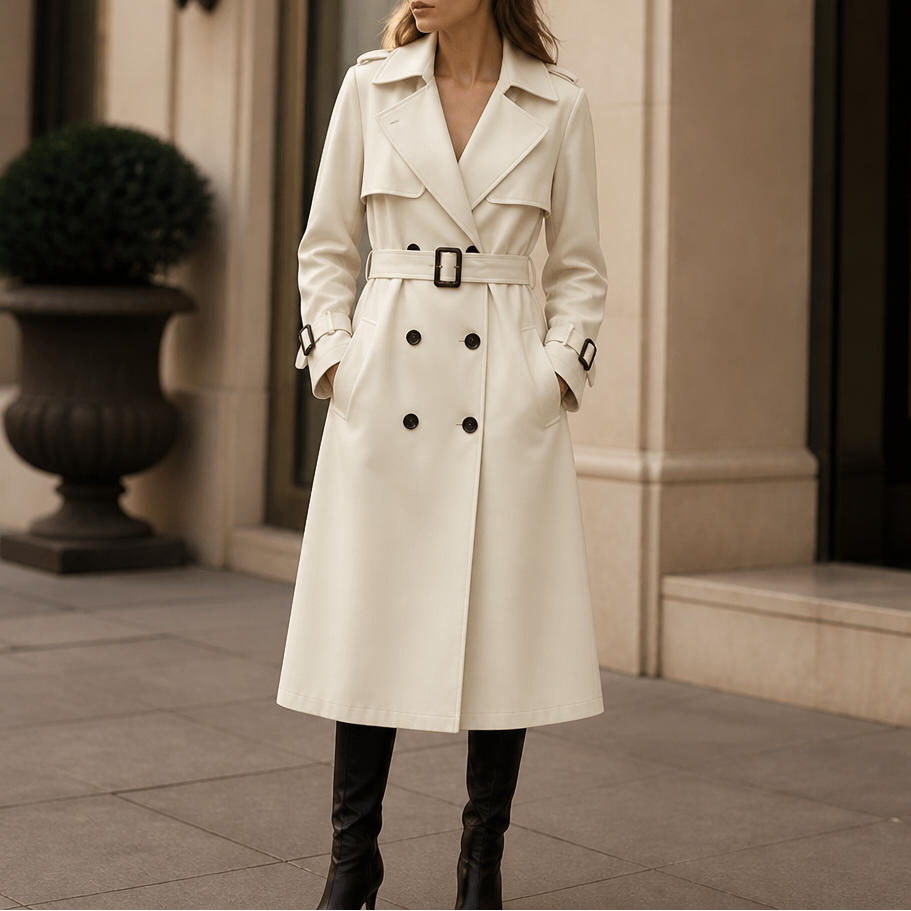Winterly | Mid-Length Trench Coat – Belted Style for Women