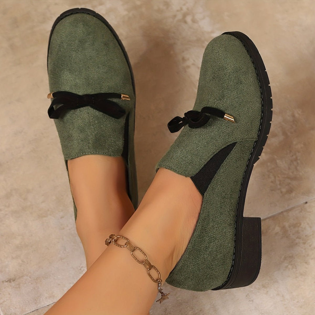 Nadia | Slip-On Loafers – Bow Detail for Effortless Style