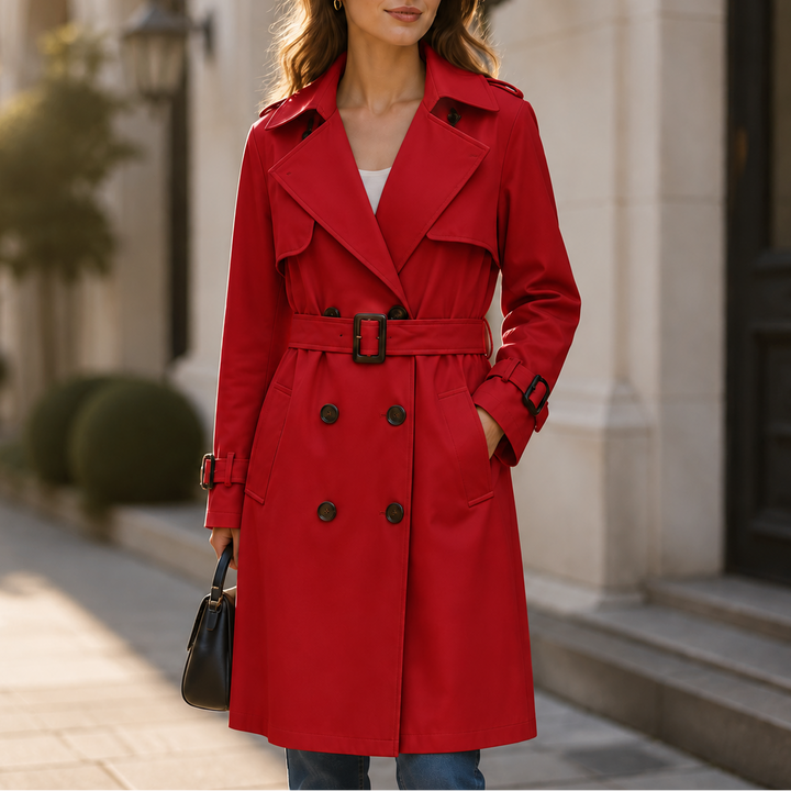 Winterly | Mid-Length Trench Coat – Belted Style for Women