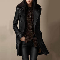 Sophia | Luxuriöse und elegante Lederjacke mit Lammfellkragen