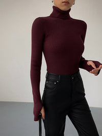 Grace | Timeless Ribbed Turtleneck Knit Sweater