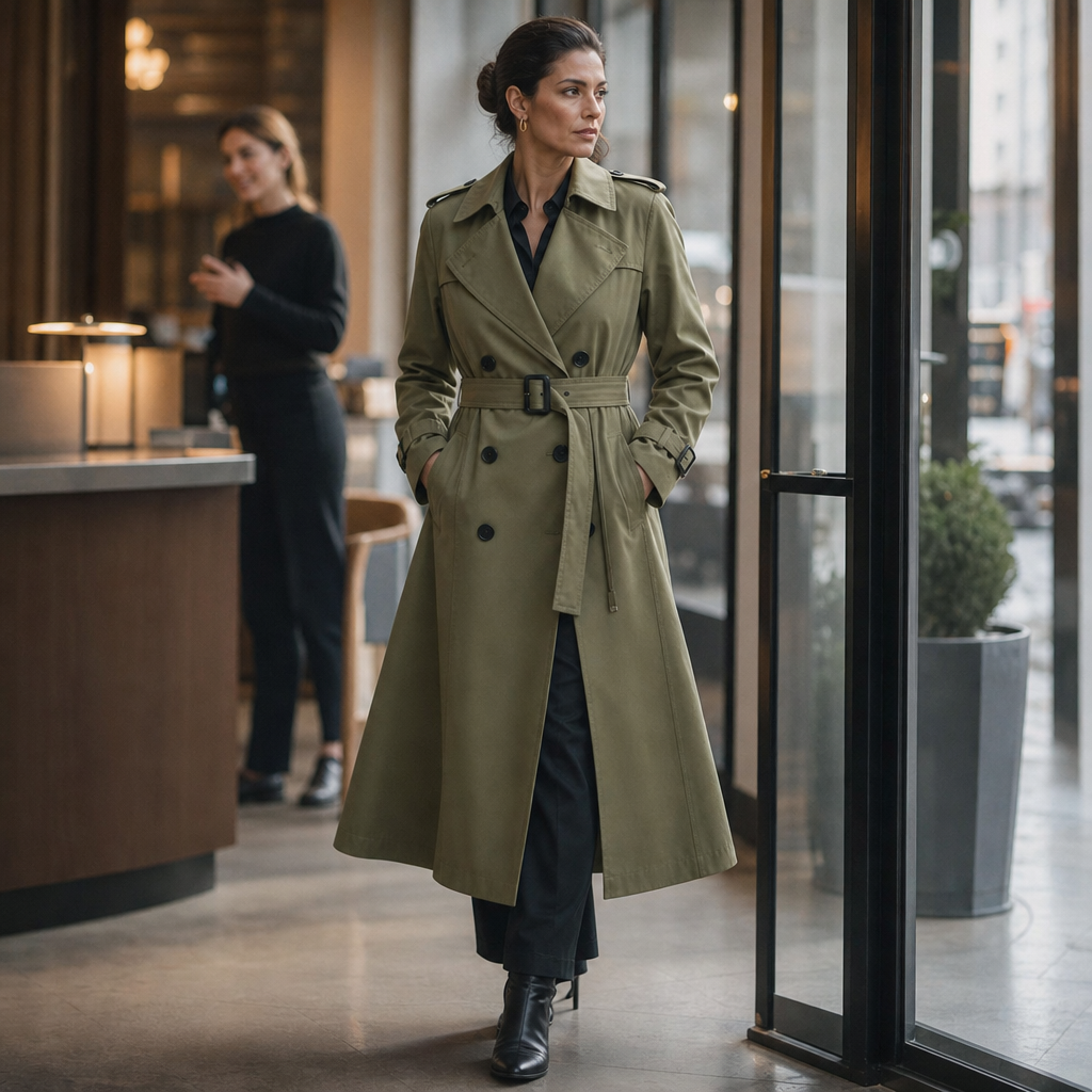 Mayfield | Long Trench Coat – Double-Breasted Stylish Layer