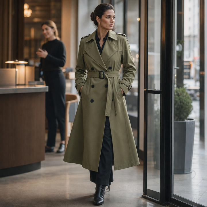 Mayfield | Long Trench Coat – Double-Breasted Stylish Layer