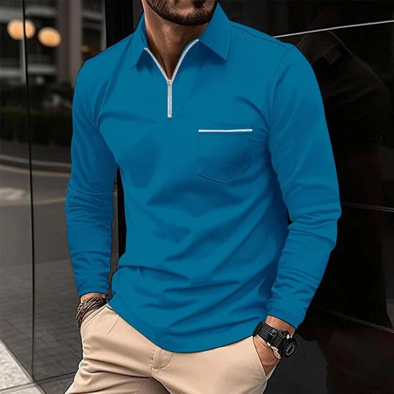Max | Long Sleeve Polo Shirt with Chest Pocket