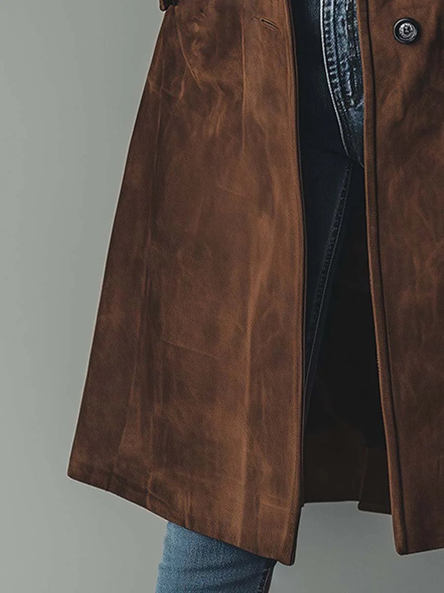 Lara | Elegant Longline Double-Breasted Trench Coat