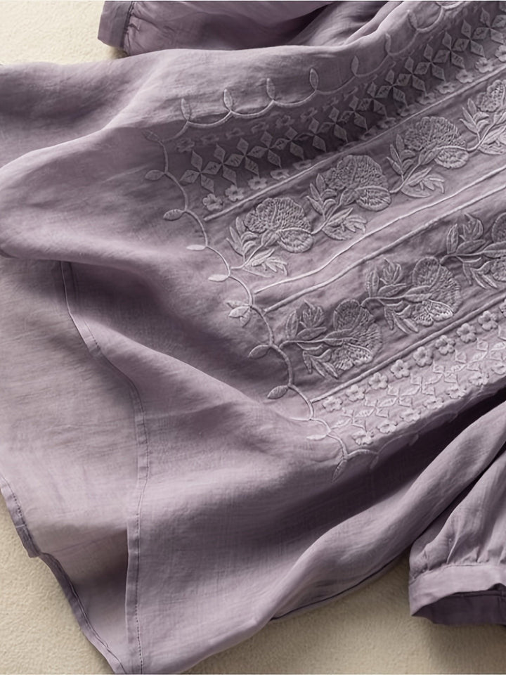 Sienna | Embroidered Scoop-Neck Blouse for Women