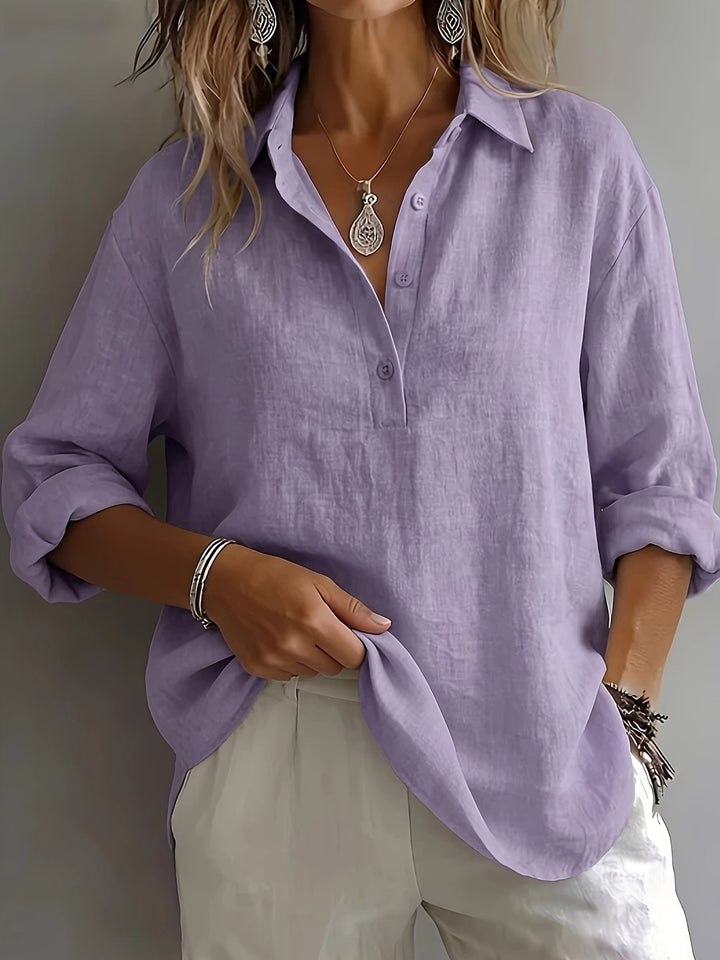 Freya | Relaxed Collared Blouse – Effortless Everyday Style for Women