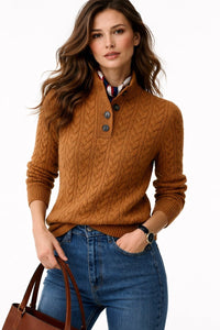 Emily | Strukturierter Zopfmuster-Rollkragenpullover