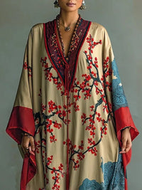 Valeria | Übergroßes, langärmliges Kleid mit Blumenmuster und Fledermausärmeln