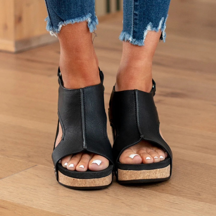 Isla | Sandali ortopedici a cuneo con morbido comfort in suede