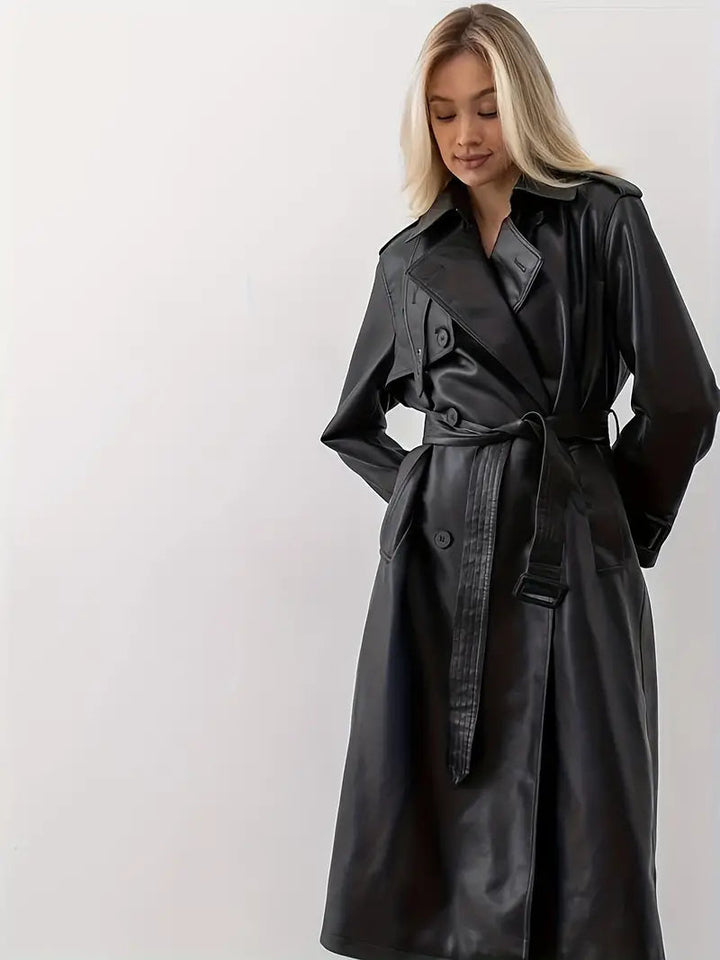 Scarlett | Trench coat in ecopelle elegante e lussuoso