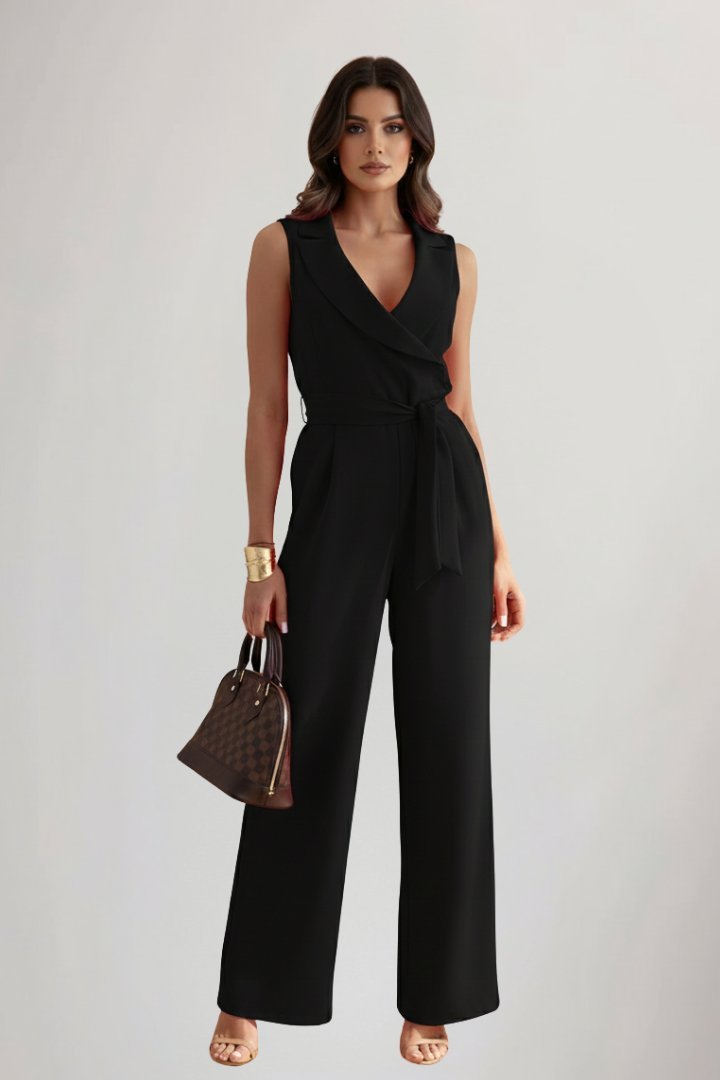Amelie | Wide-Leg Jumpsuit – Elegant Blazer Collar for Women